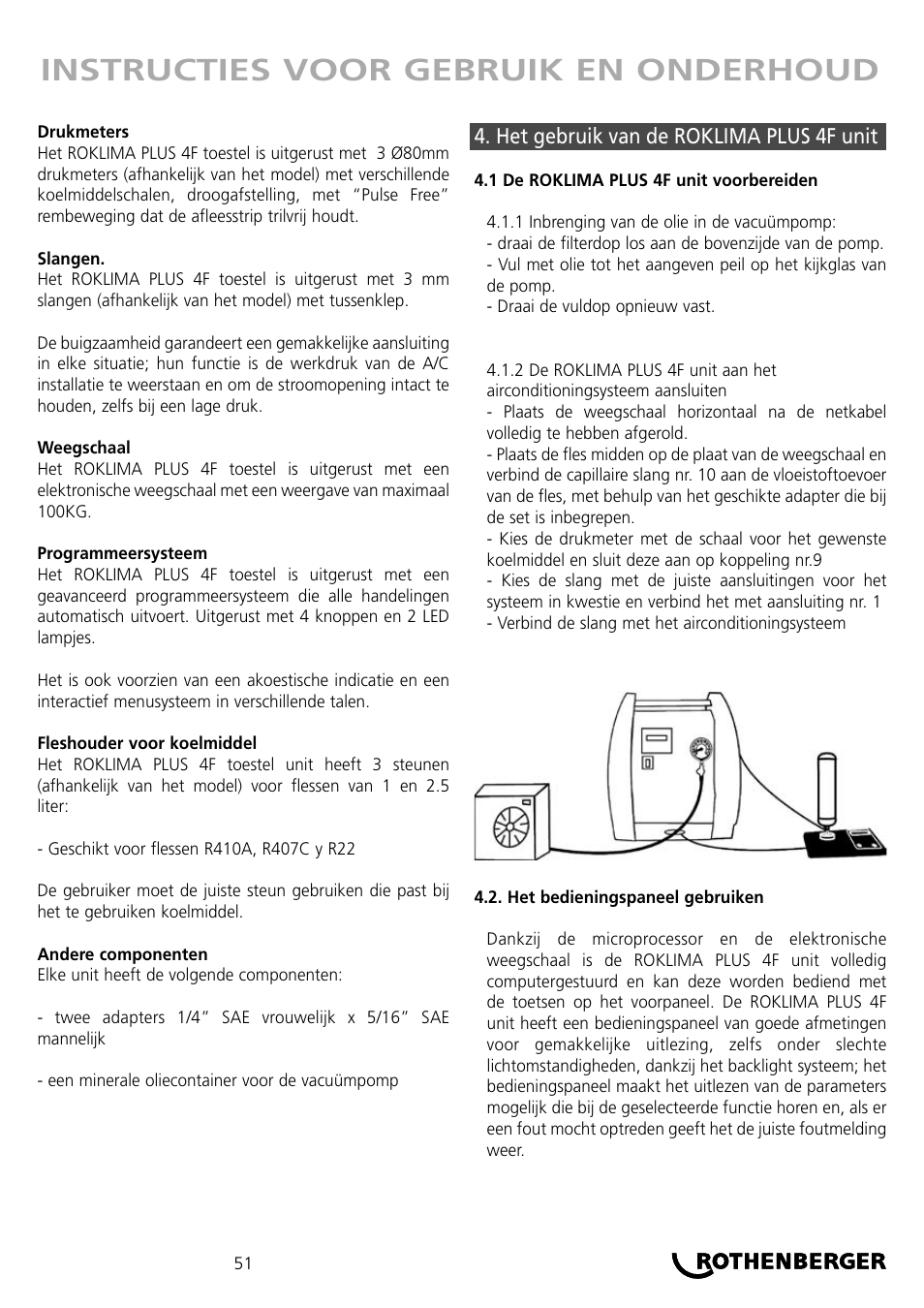 Instructies voor gebruik en onderhoud | ROTHENBERGER ROKLIMA MULTI 4F User Manual | Page 51 / 80