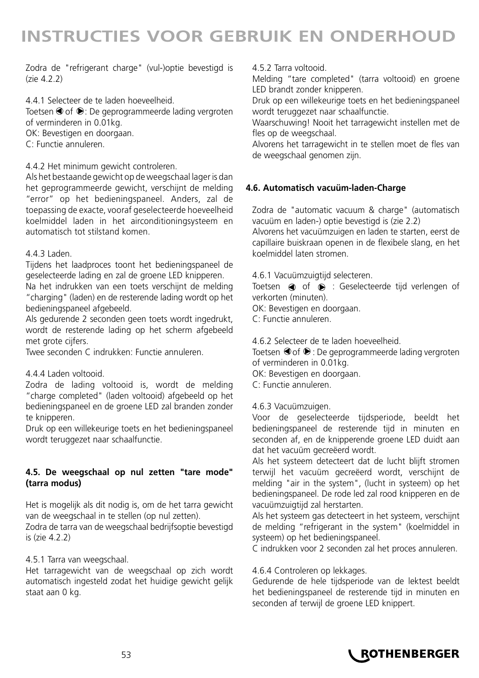 Instructies voor gebruik en onderhoud | ROTHENBERGER ROKLIMA MULTI 4F User Manual | Page 53 / 80