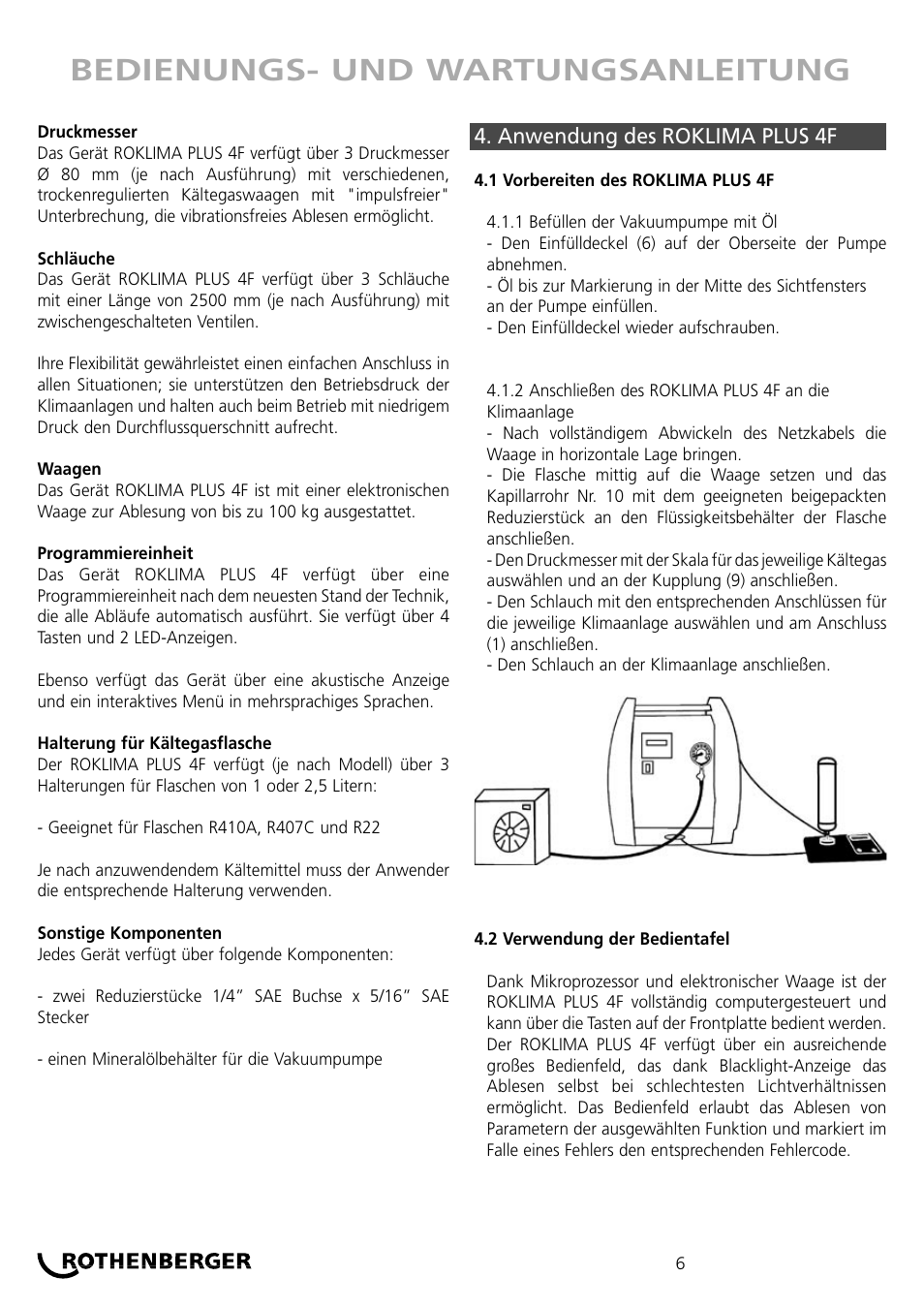 Bedienungs- und wartungsanleitung | ROTHENBERGER ROKLIMA MULTI 4F User Manual | Page 6 / 80