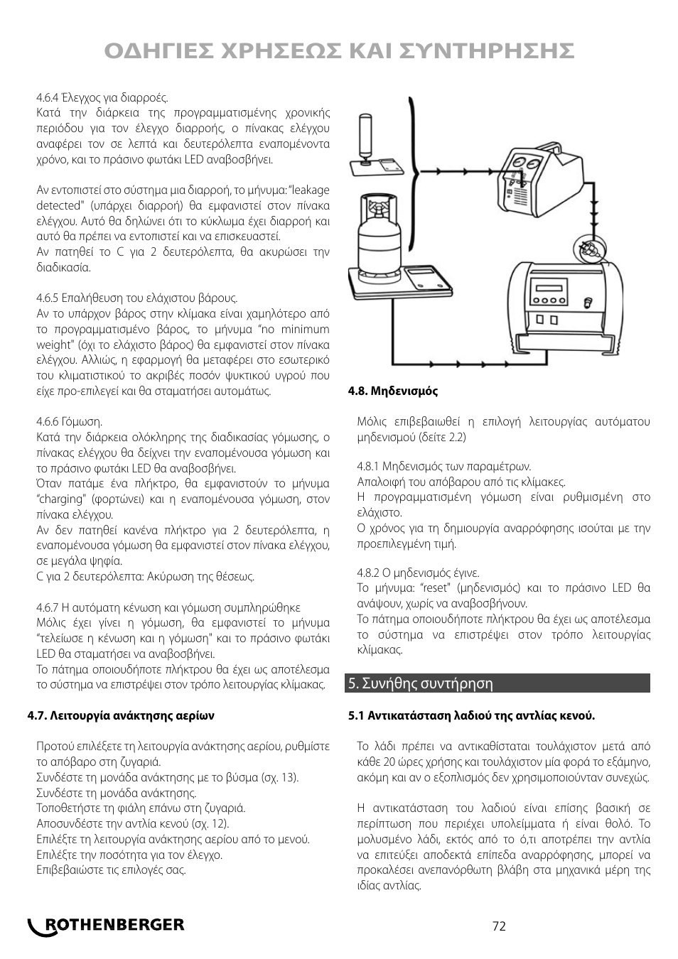 Οδηγιεσ χρησεωσ και συντηρησησ | ROTHENBERGER ROKLIMA MULTI 4F User Manual | Page 72 / 80