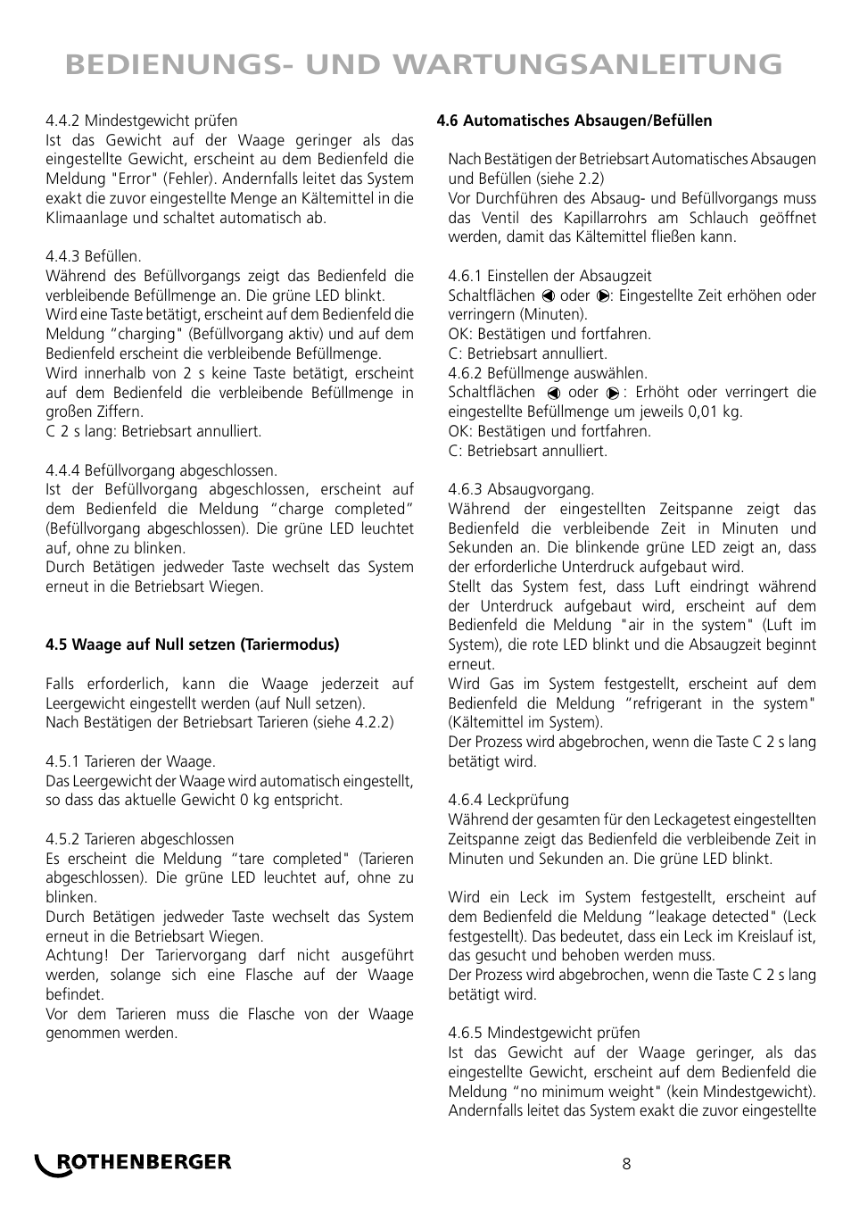 Bedienungs- und wartungsanleitung | ROTHENBERGER ROKLIMA MULTI 4F User Manual | Page 8 / 80