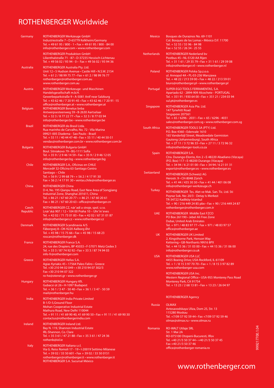 ROTHENBERGER ROREC v.1 User Manual | 76 pages
