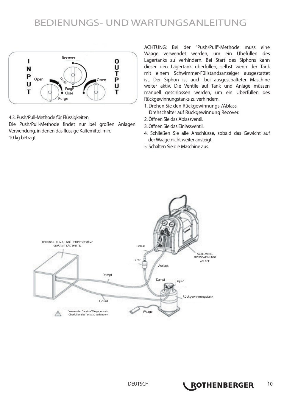 Bedienungs- und wartungsanleitung, 10 deutsch | ROTHENBERGER ROREC v.1 User Manual | Page 11 / 76