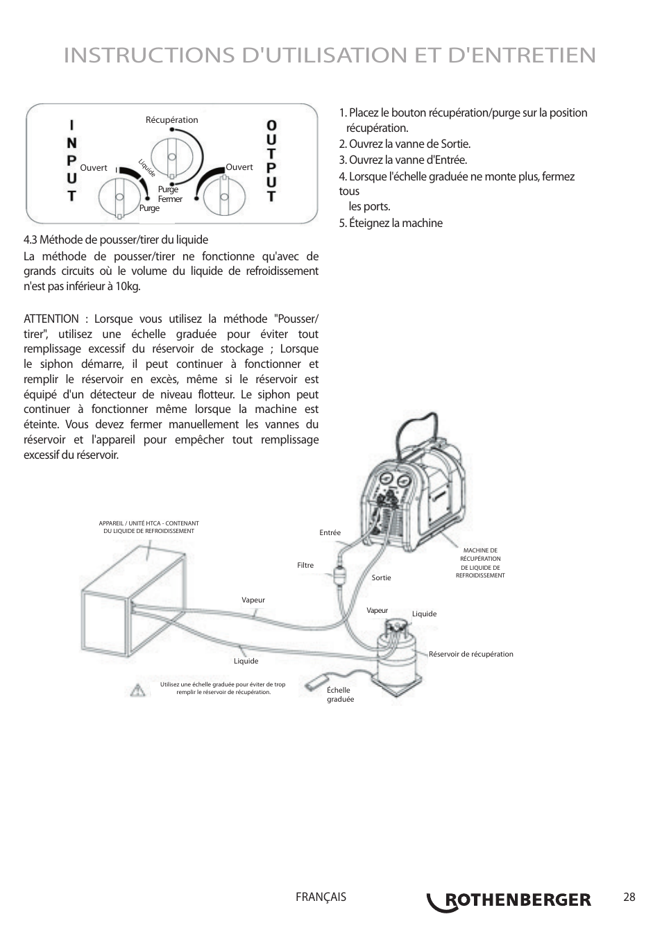 Instructions d'utilisation et d'entretien, 28 français | ROTHENBERGER ROREC v.1 User Manual | Page 29 / 76