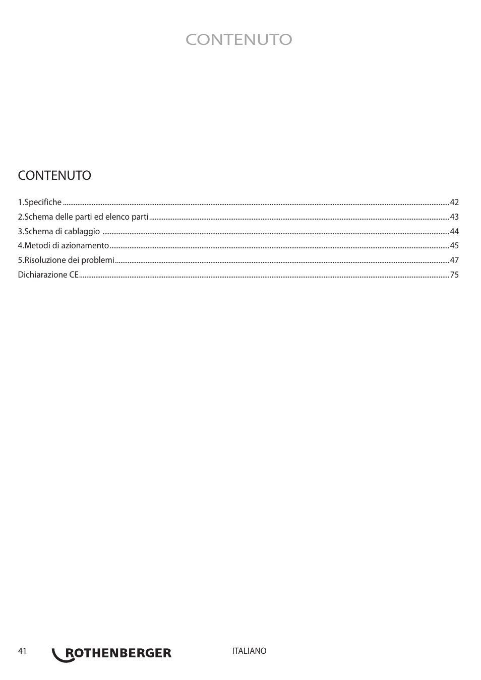 Contenuto | ROTHENBERGER ROREC v.1 User Manual | Page 42 / 76