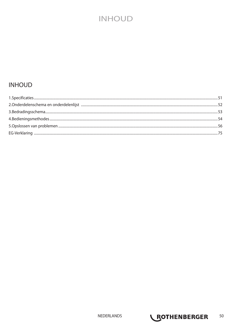 Inhoud | ROTHENBERGER ROREC v.1 User Manual | Page 51 / 76