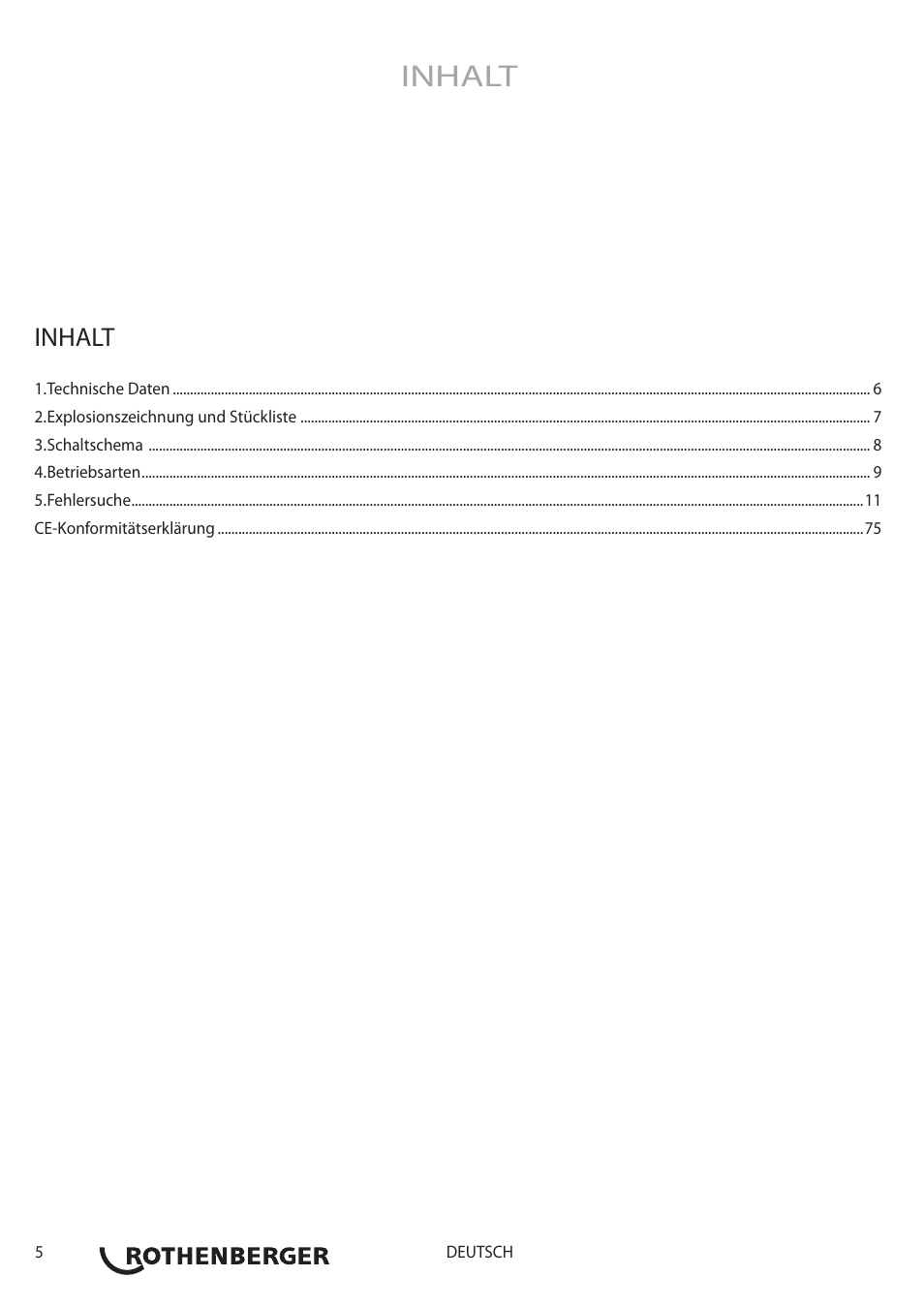 Inhalt | ROTHENBERGER ROREC v.1 User Manual | Page 6 / 76