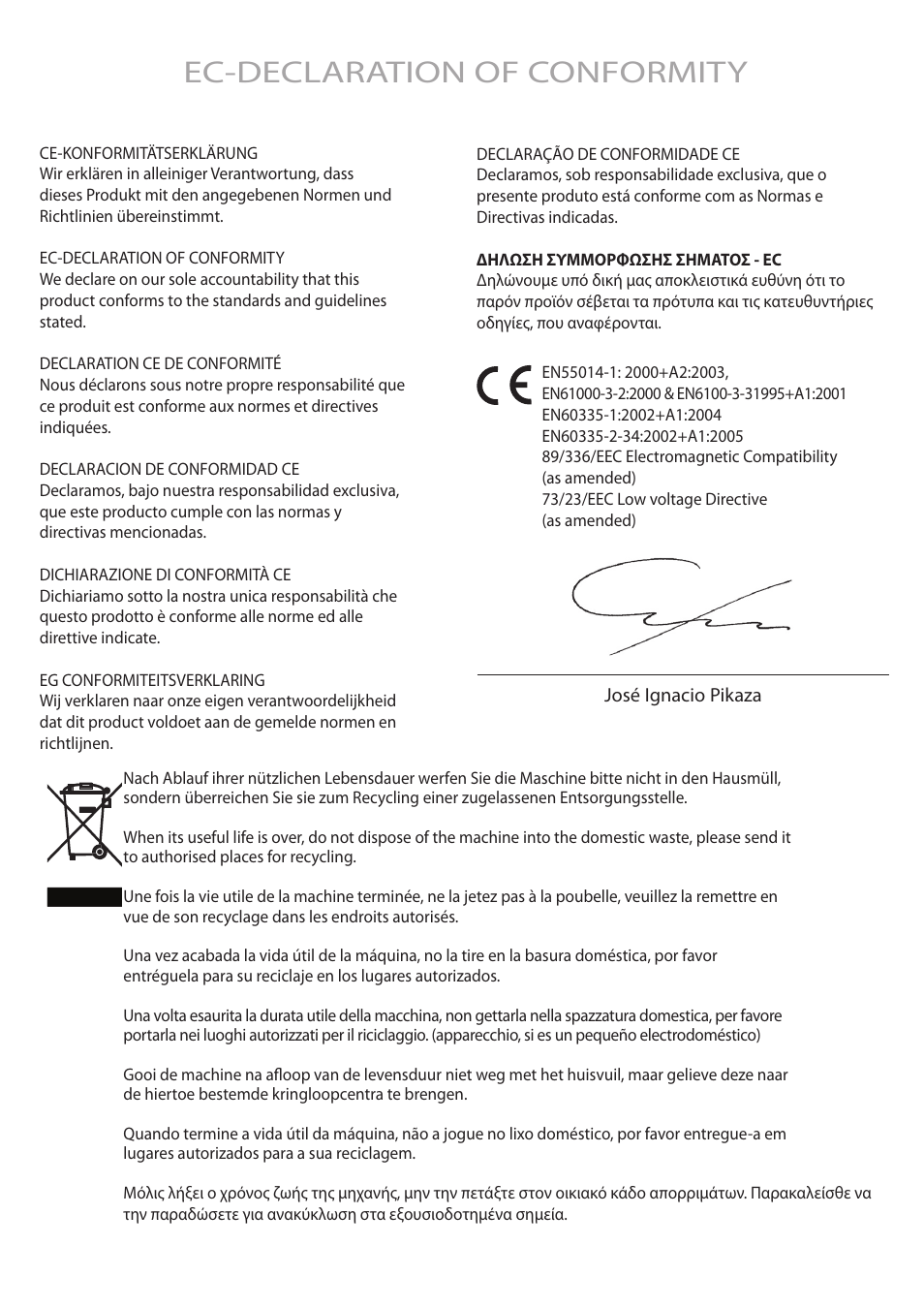 Ec-declaration of conformity | ROTHENBERGER ROREC v.1 User Manual | Page 76 / 76