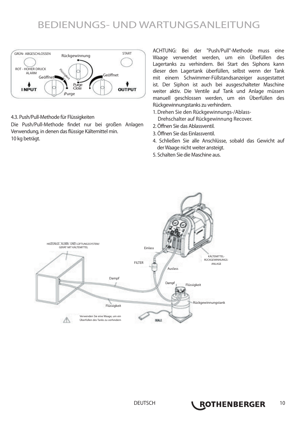 Bedienungs- und wartungsanleitung, 10 deutsch | ROTHENBERGER ROREC PRO v.1 User Manual | Page 11 / 77
