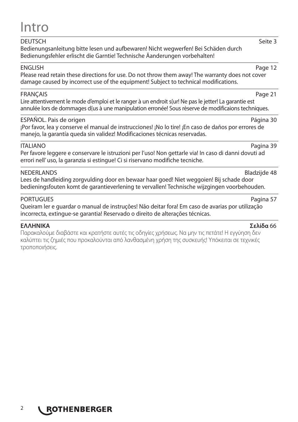 Intro | ROTHENBERGER ROREC PRO v.1 User Manual | Page 3 / 77