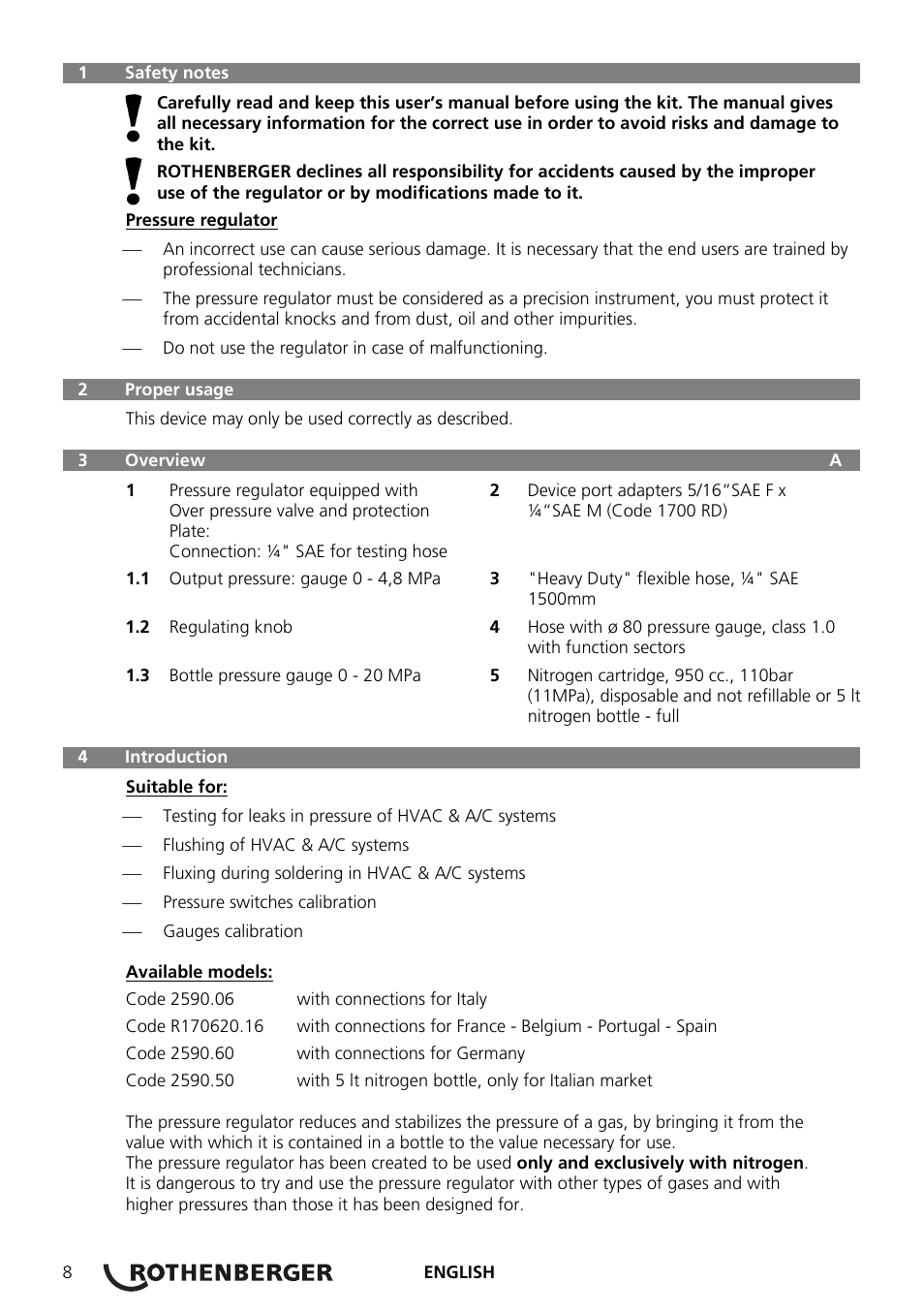 ROTHENBERGER Stickstoff-Set User Manual | Page 10 / 36