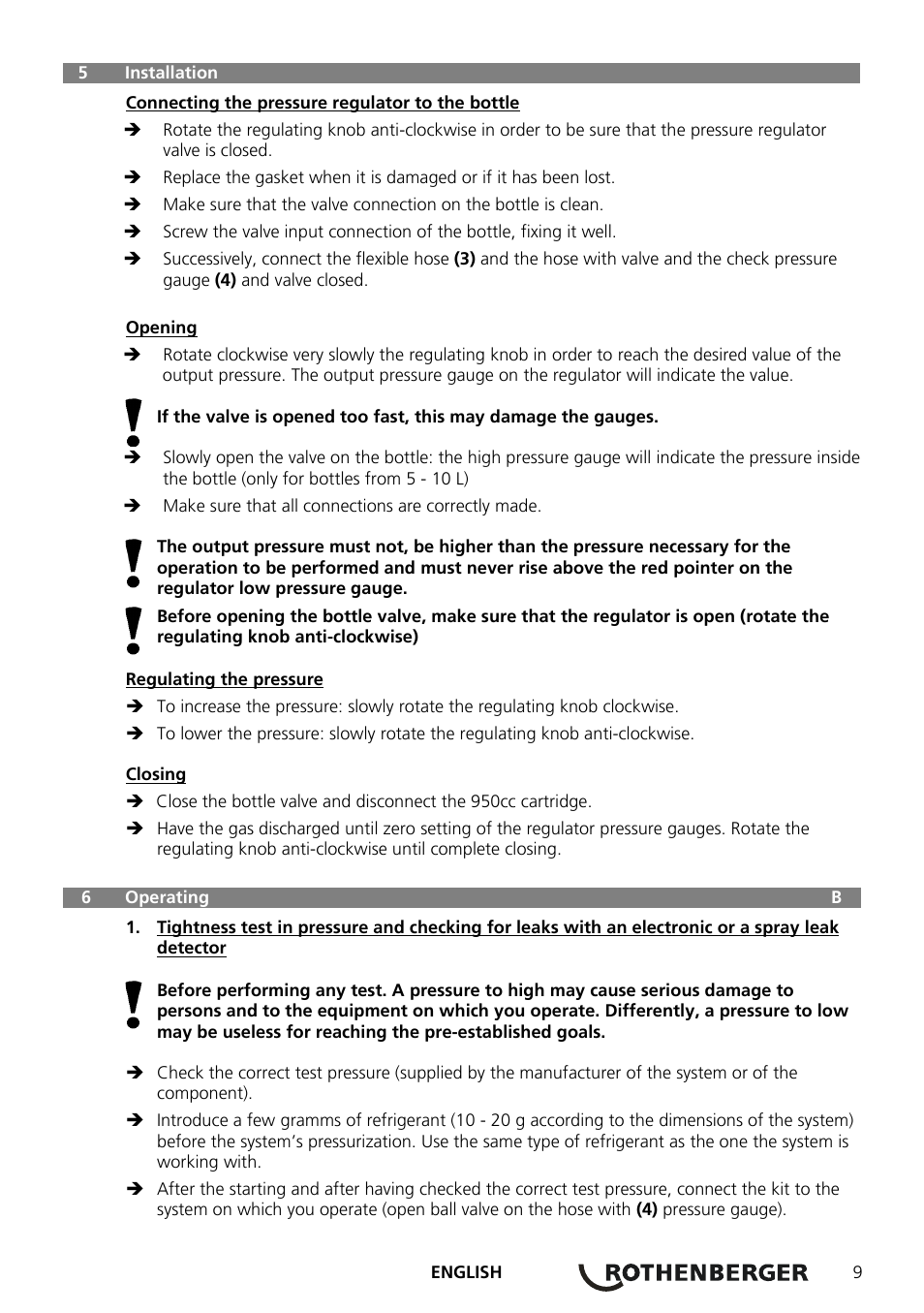 ROTHENBERGER Stickstoff-Set User Manual | Page 11 / 36