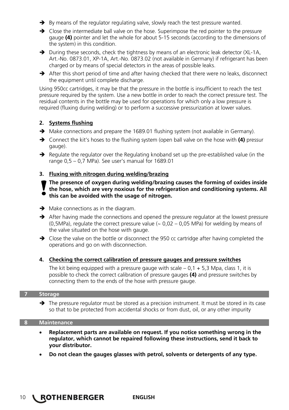 ROTHENBERGER Stickstoff-Set User Manual | Page 12 / 36
