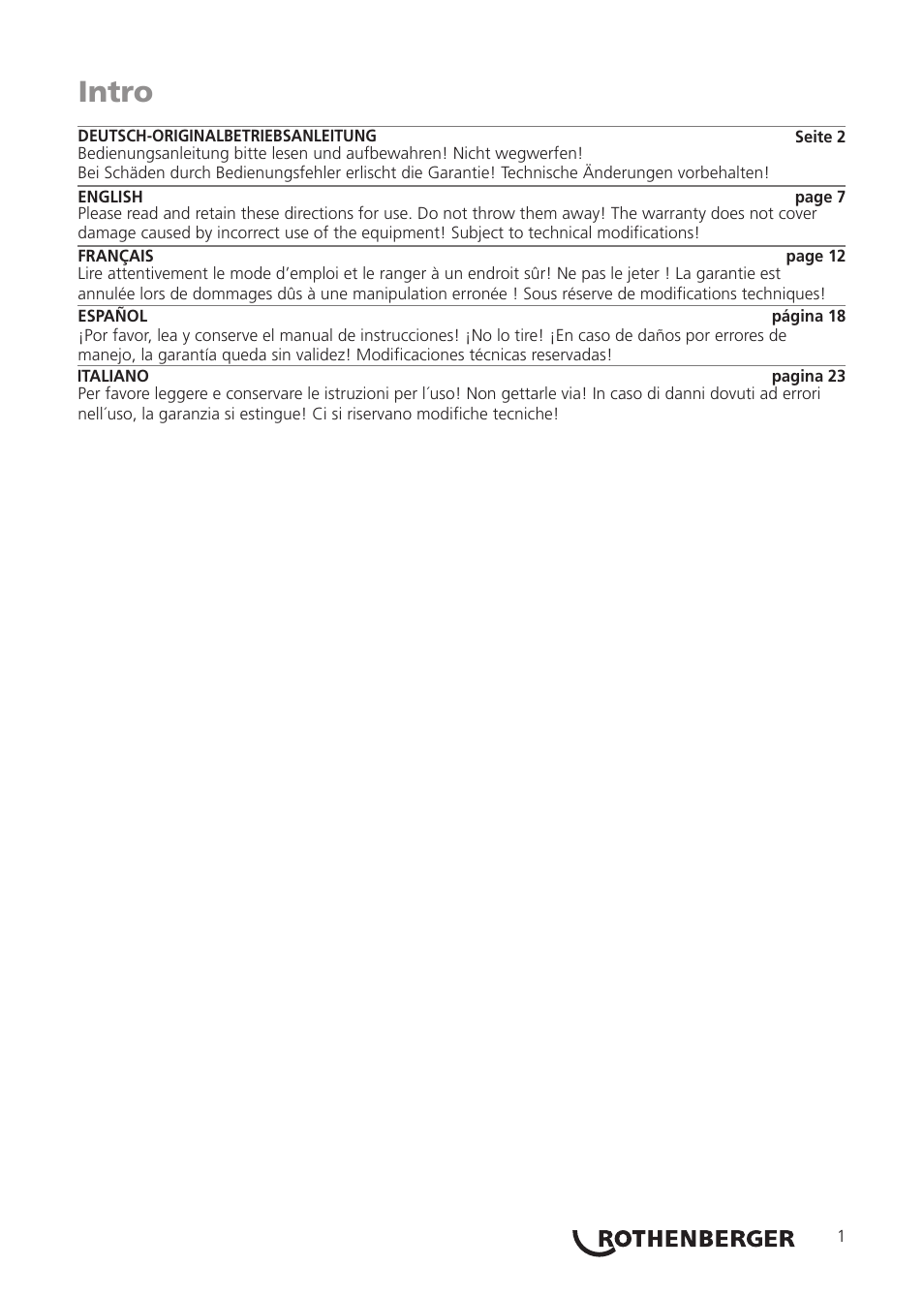 Seite3, Intro | ROTHENBERGER Stickstoff-Set User Manual | Page 3 / 36