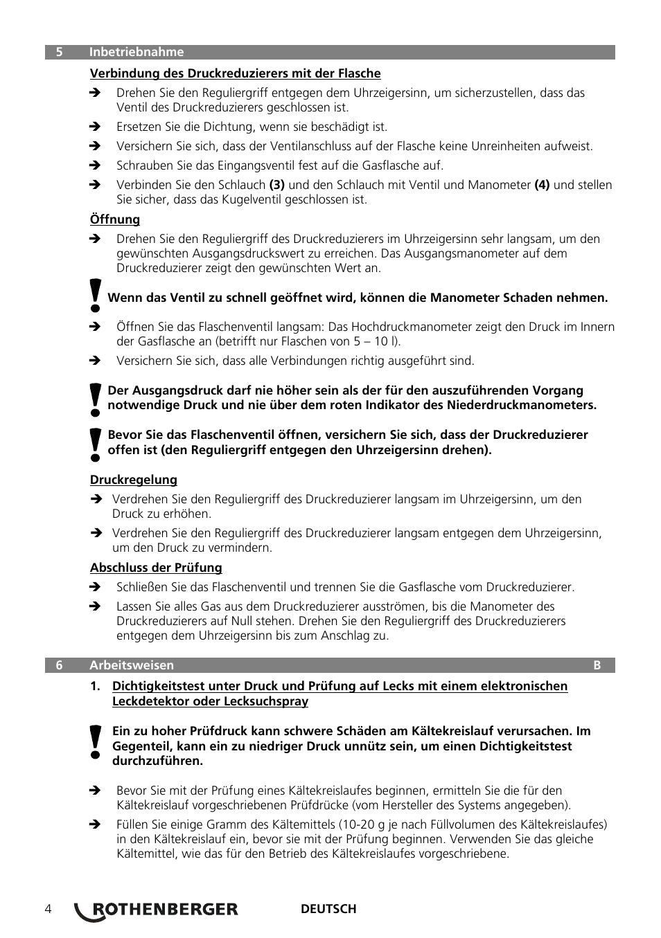 ROTHENBERGER Stickstoff-Set User Manual | Page 6 / 36