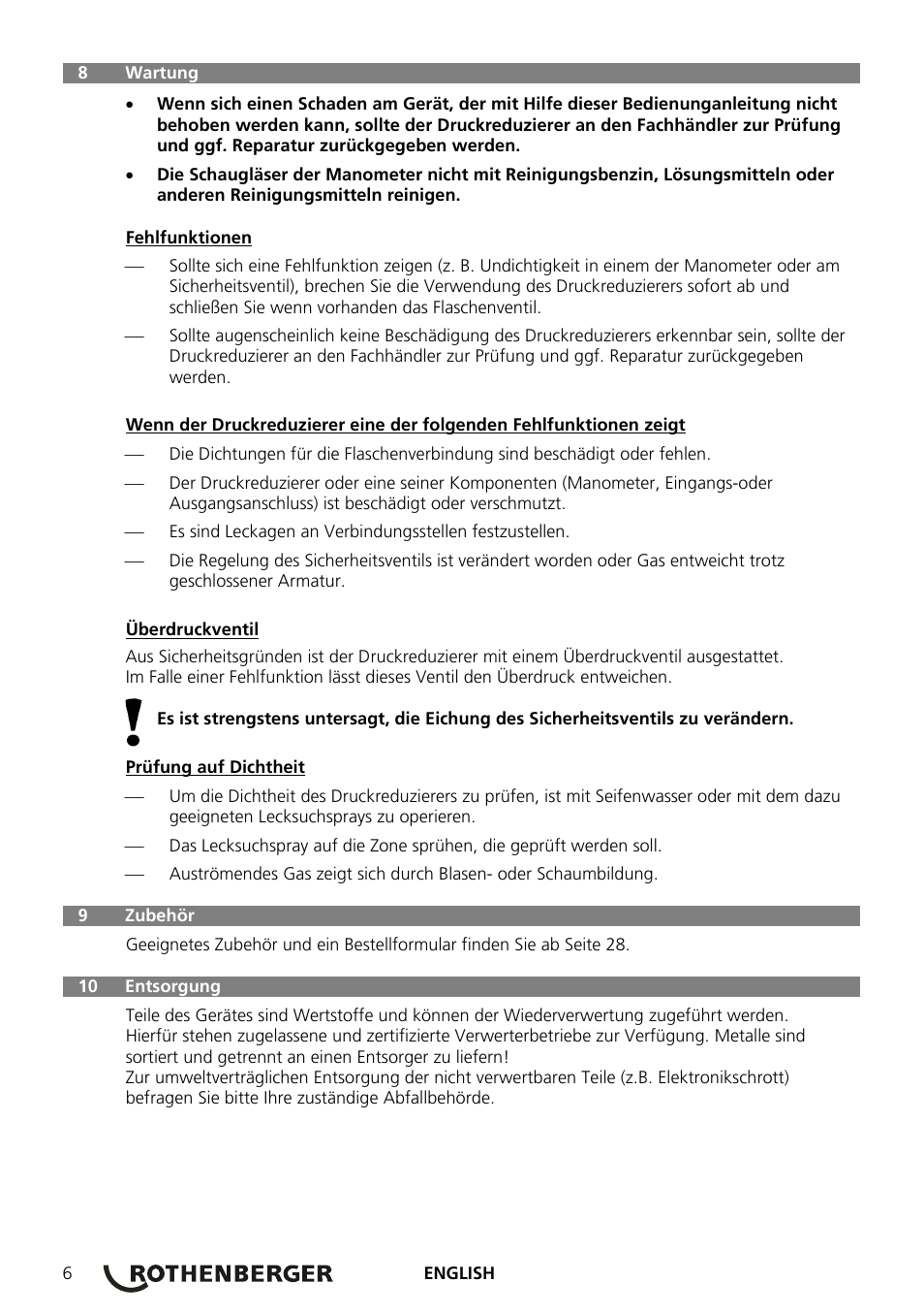 ROTHENBERGER Stickstoff-Set User Manual | Page 8 / 36