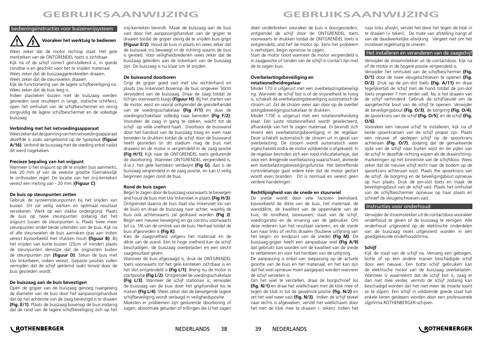 Gebruiksaanwijzing | ROTHENBERGER PIPECUT 170/170 E User Manual | Page 20 / 33