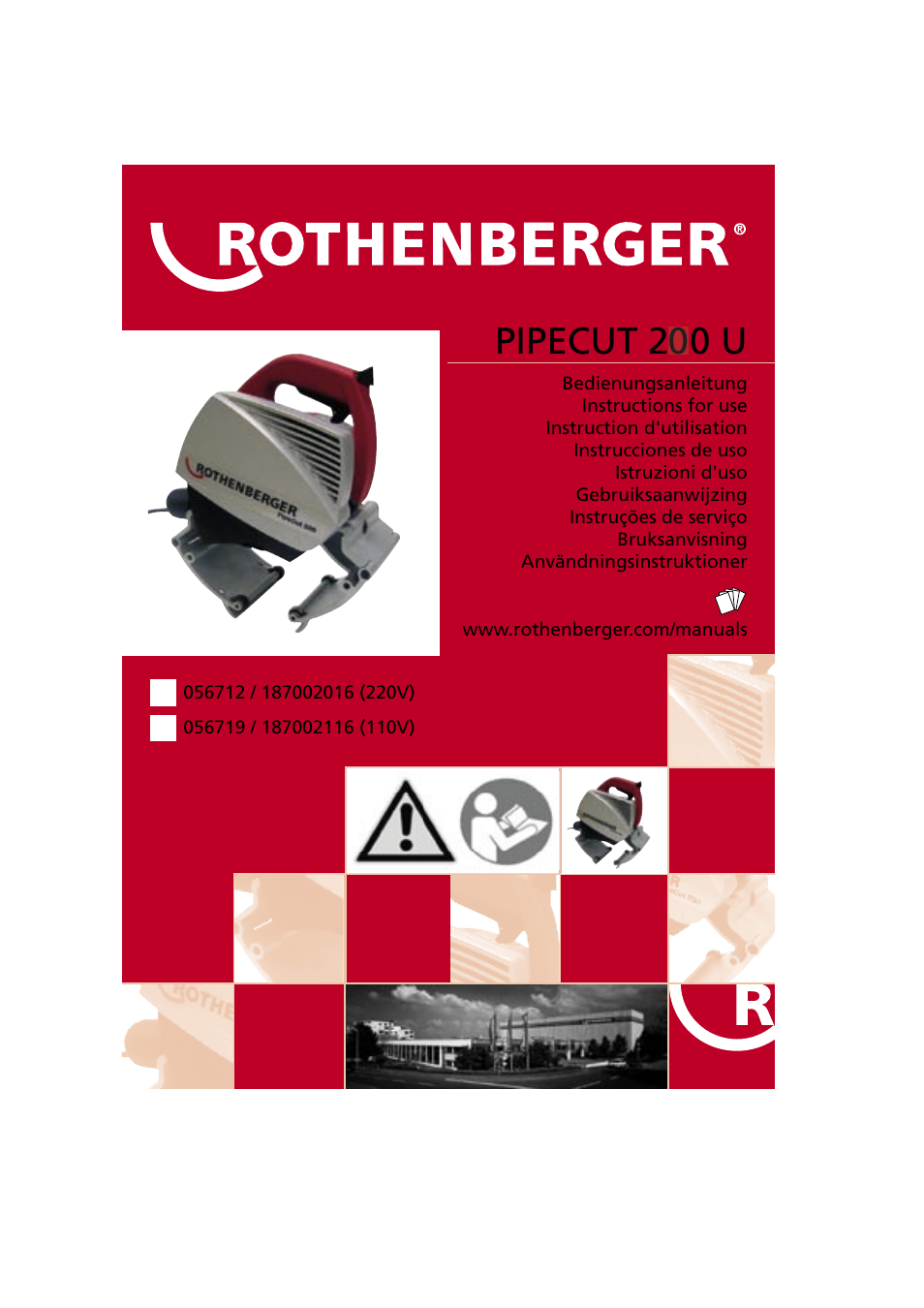 ROTHENBERGER PIPECUT 200 U User Manual | 68 pages