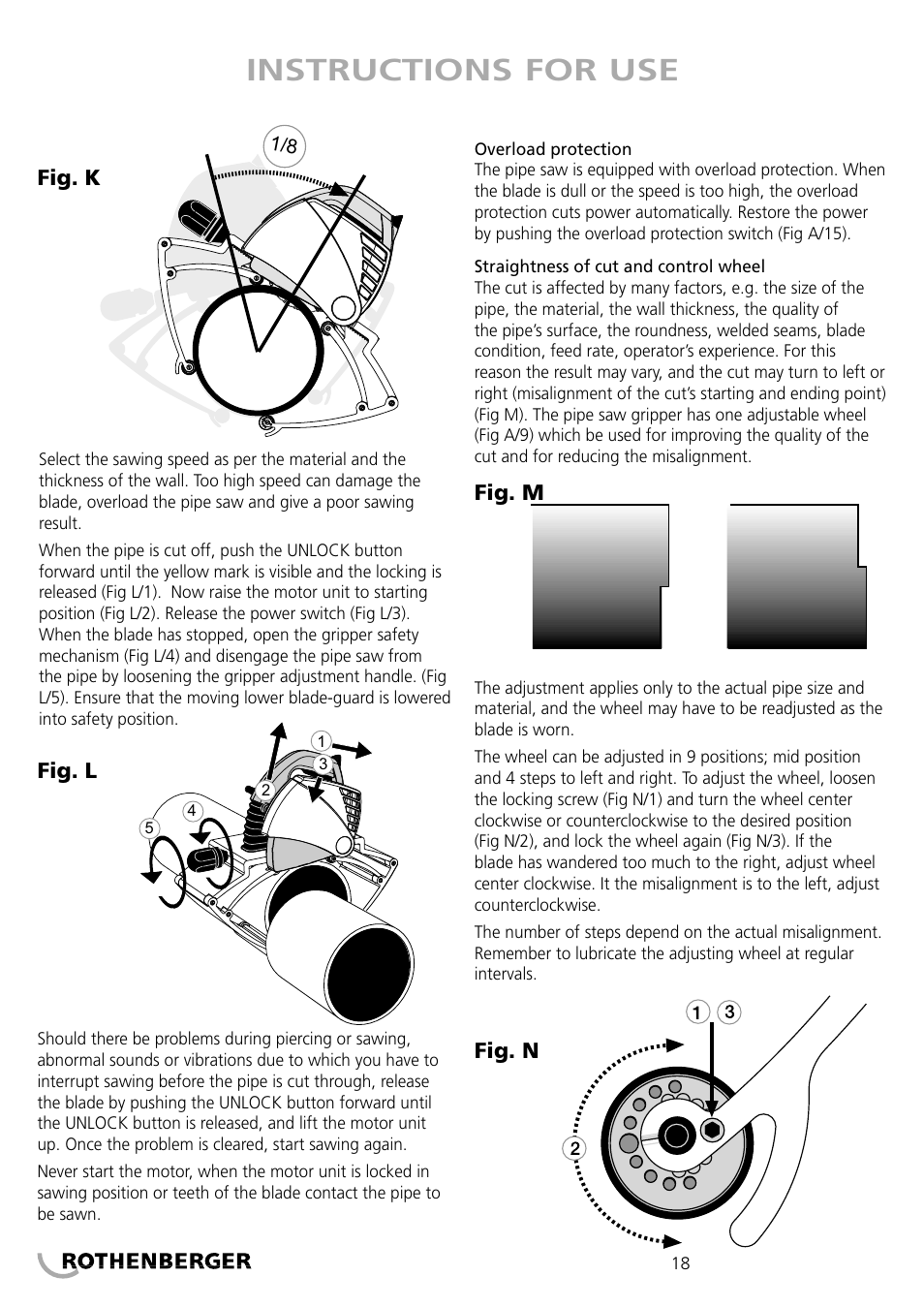 Instructions for use | ROTHENBERGER PIPECUT 360 PRO User Manual | Page 18 / 68