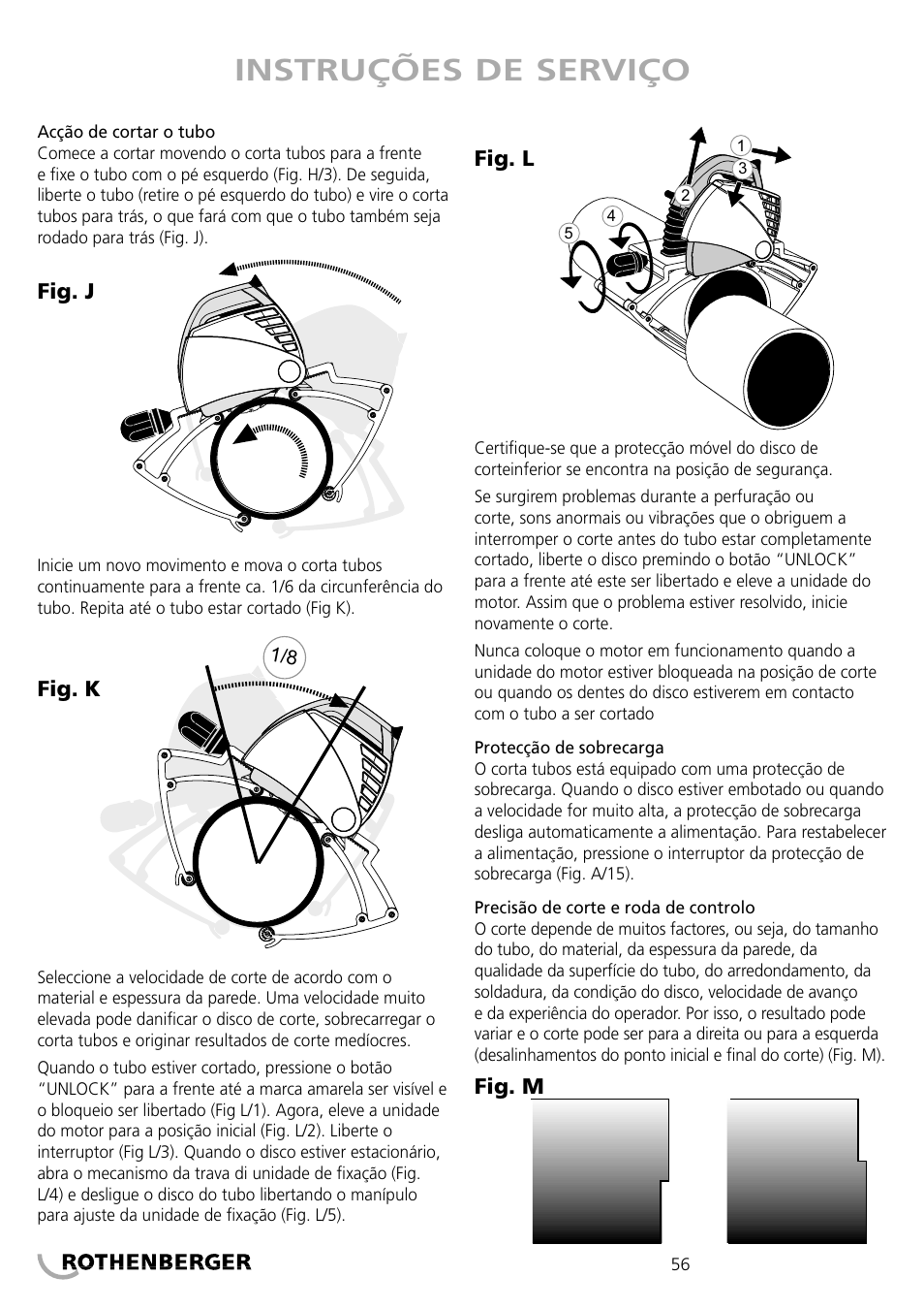 Instruções de serviço | ROTHENBERGER PIPECUT 360 PRO User Manual | Page 56 / 68