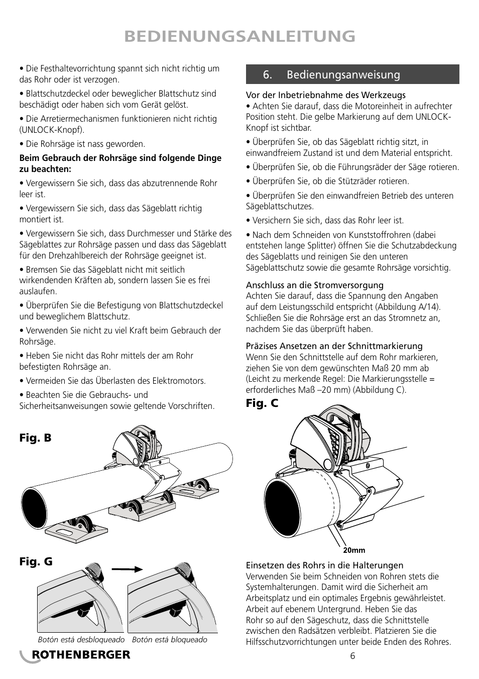 Bedienungsanleitung | ROTHENBERGER PIPECUT 360 PRO User Manual | Page 6 / 68