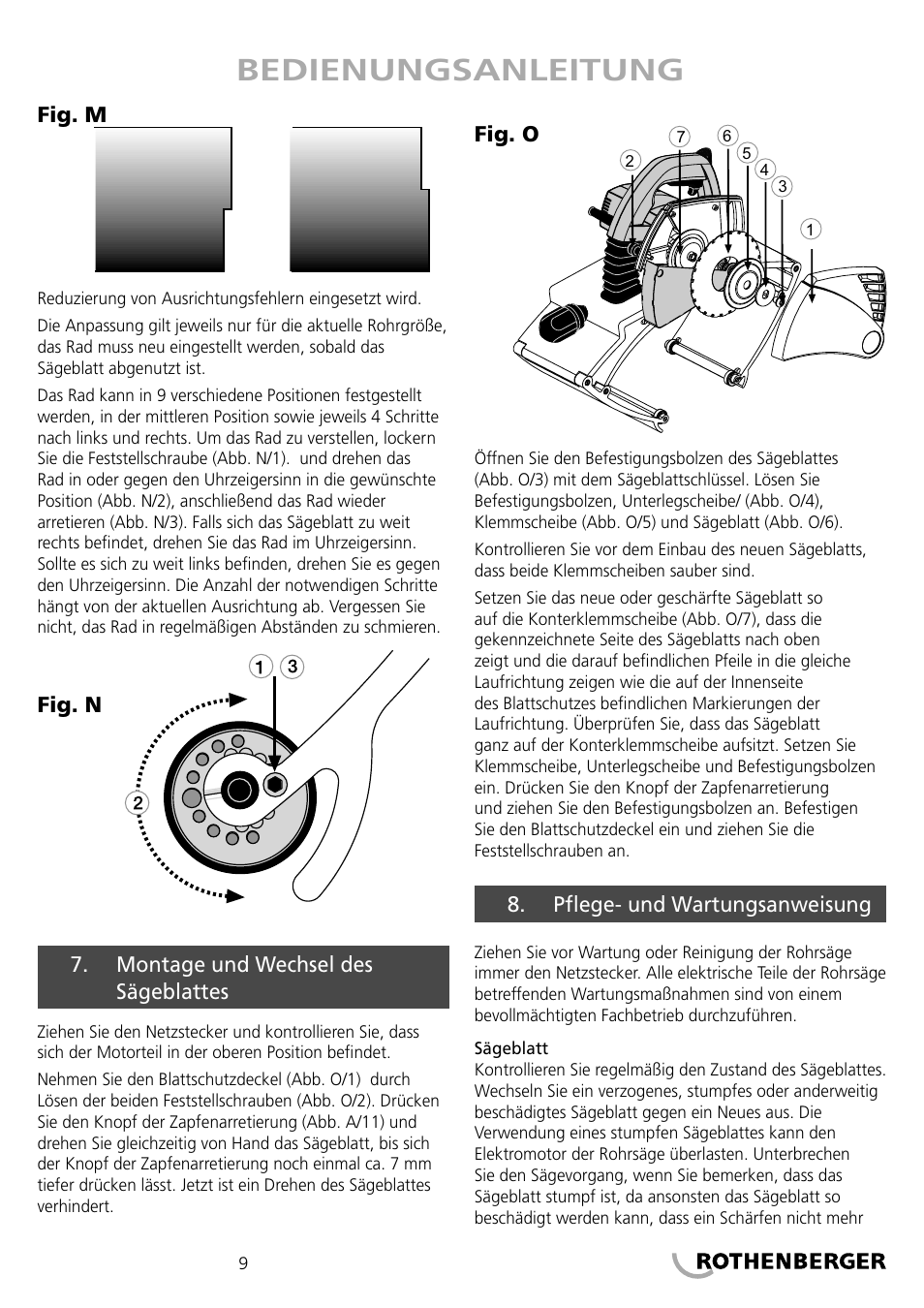 Bedienungsanleitung | ROTHENBERGER PIPECUT 360 PRO User Manual | Page 9 / 68