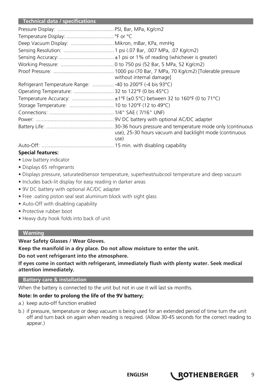 ROTHENBERGER Digitales Monteurhilfe Set User Manual | Page 11 / 28