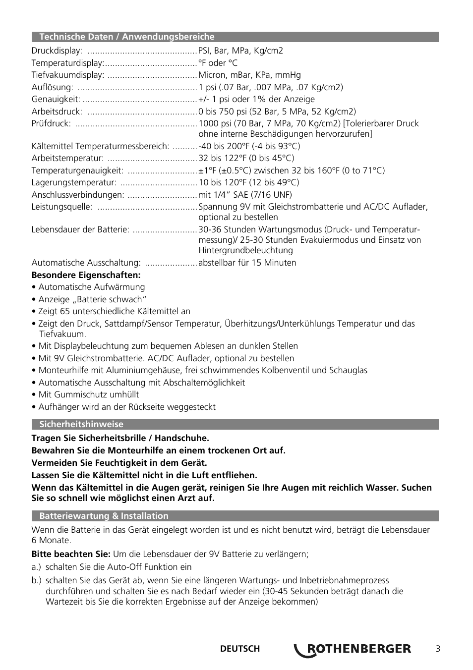 ROTHENBERGER Digitales Monteurhilfe Set User Manual | Page 5 / 28