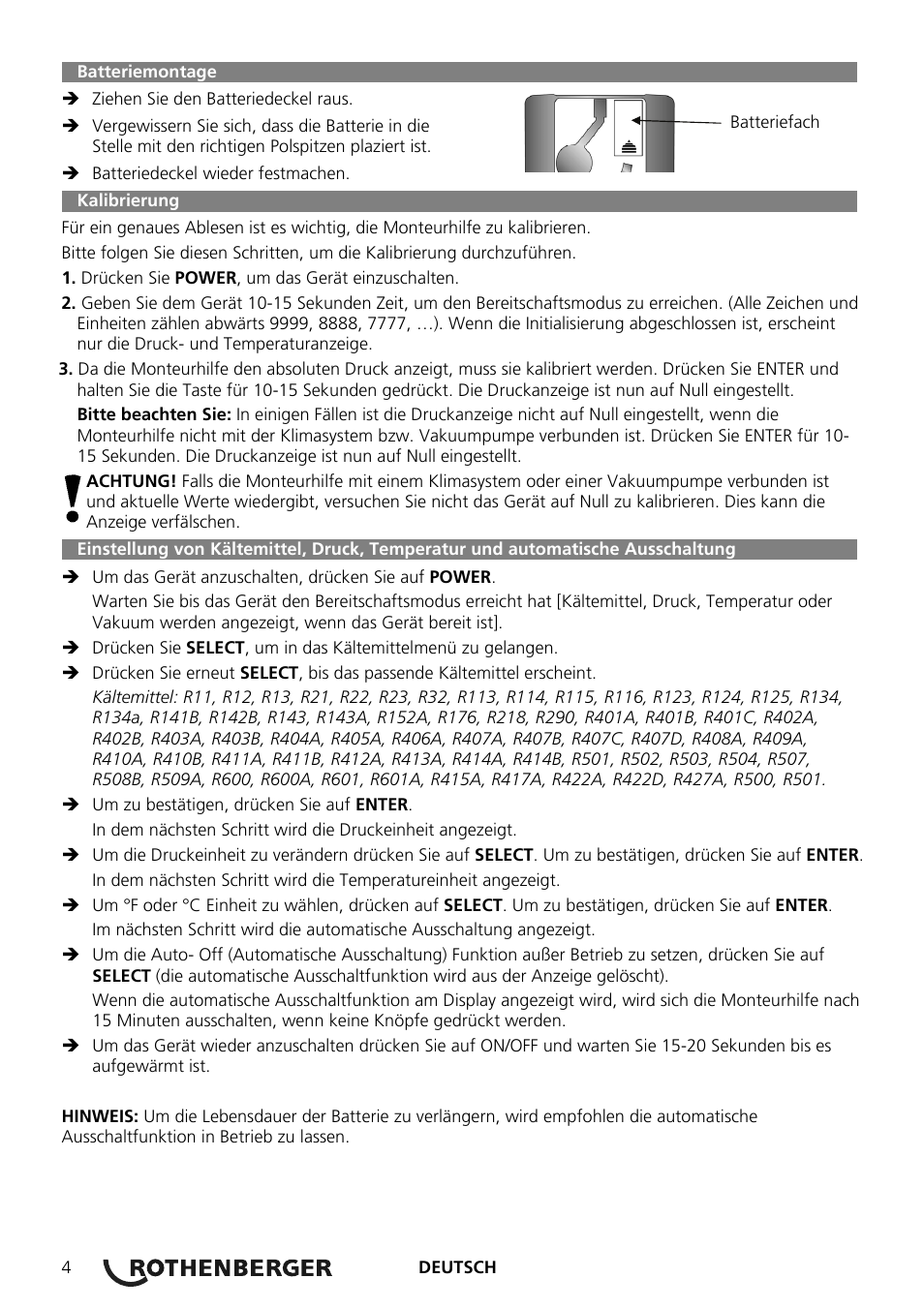 ROTHENBERGER Digitales Monteurhilfe Set User Manual | Page 6 / 28