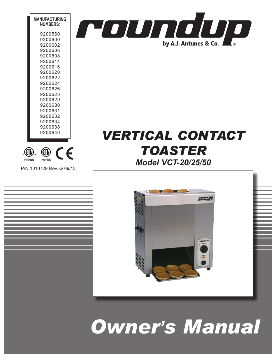 A.J. Antunes & Co VCT-20 9200560 User Manual | 28 pages