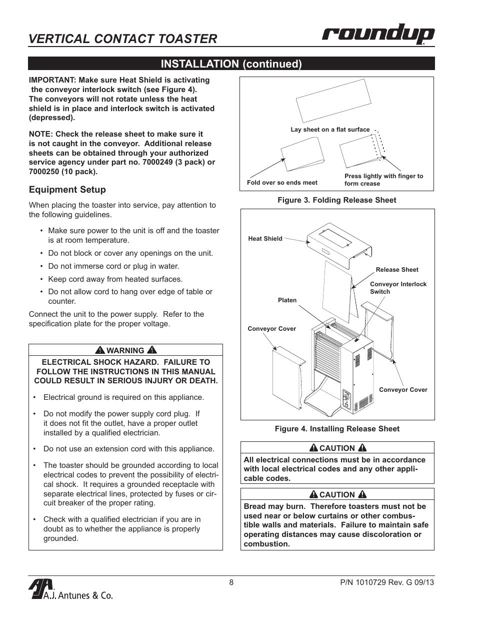 Vertical contact toaster, Installation (continued) | A.J. Antunes & Co VCT-20 9200560 User Manual | Page 8 / 28