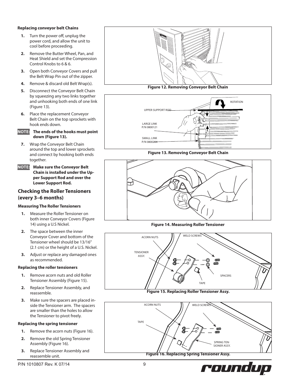 Checking the roller tensioners (every 3–6 months) | A.J. Antunes & Co VCT-1000 9210727 User Manual | Page 9 / 20