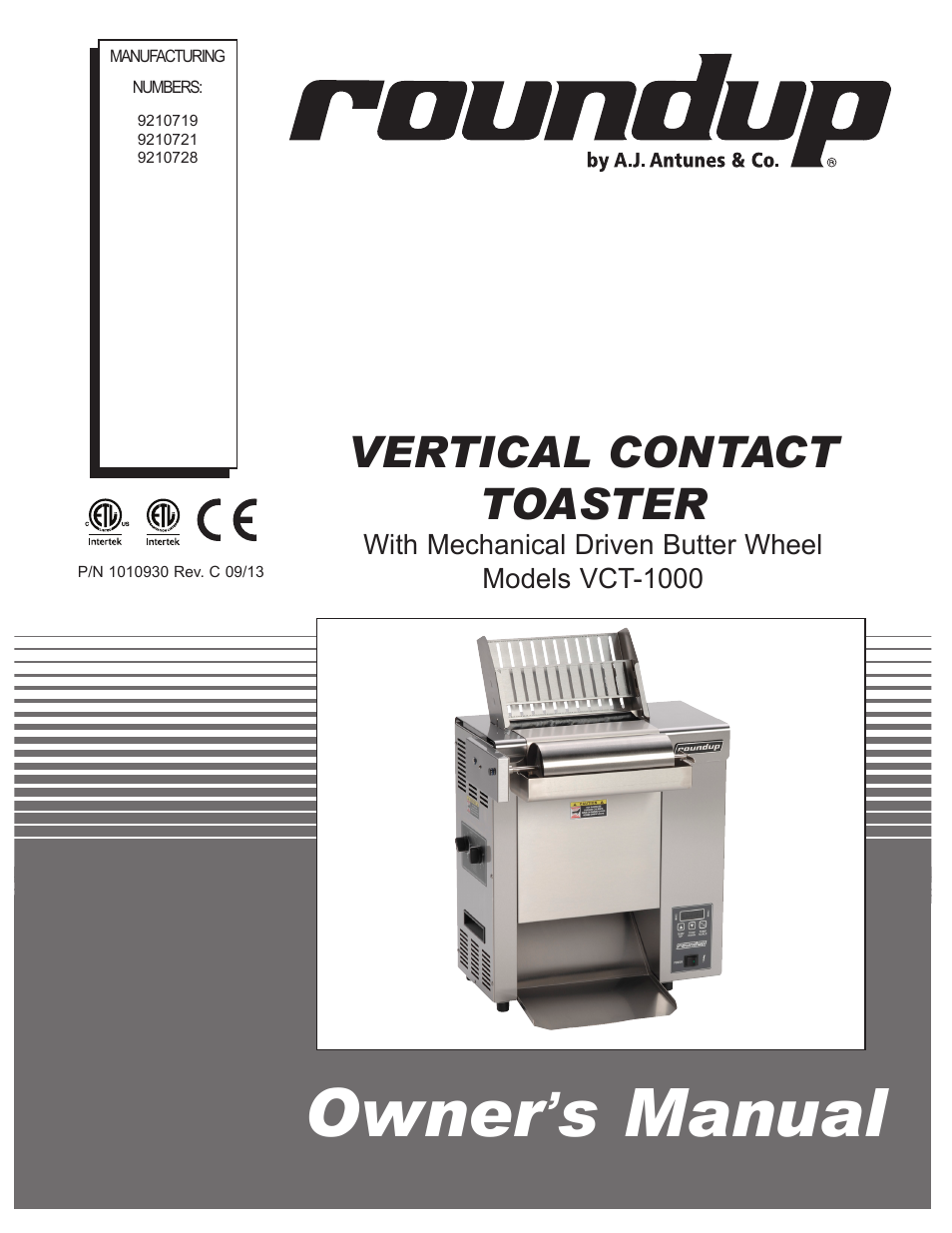 A.J. Antunes & Co VCT-1000 9210719 User Manual | 20 pages