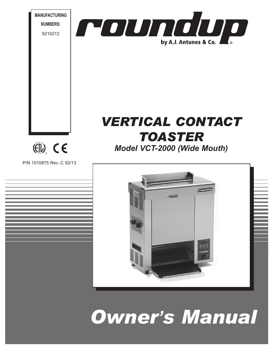 A.J. Antunes & Co VCT-2000 9210212 User Manual | 28 pages