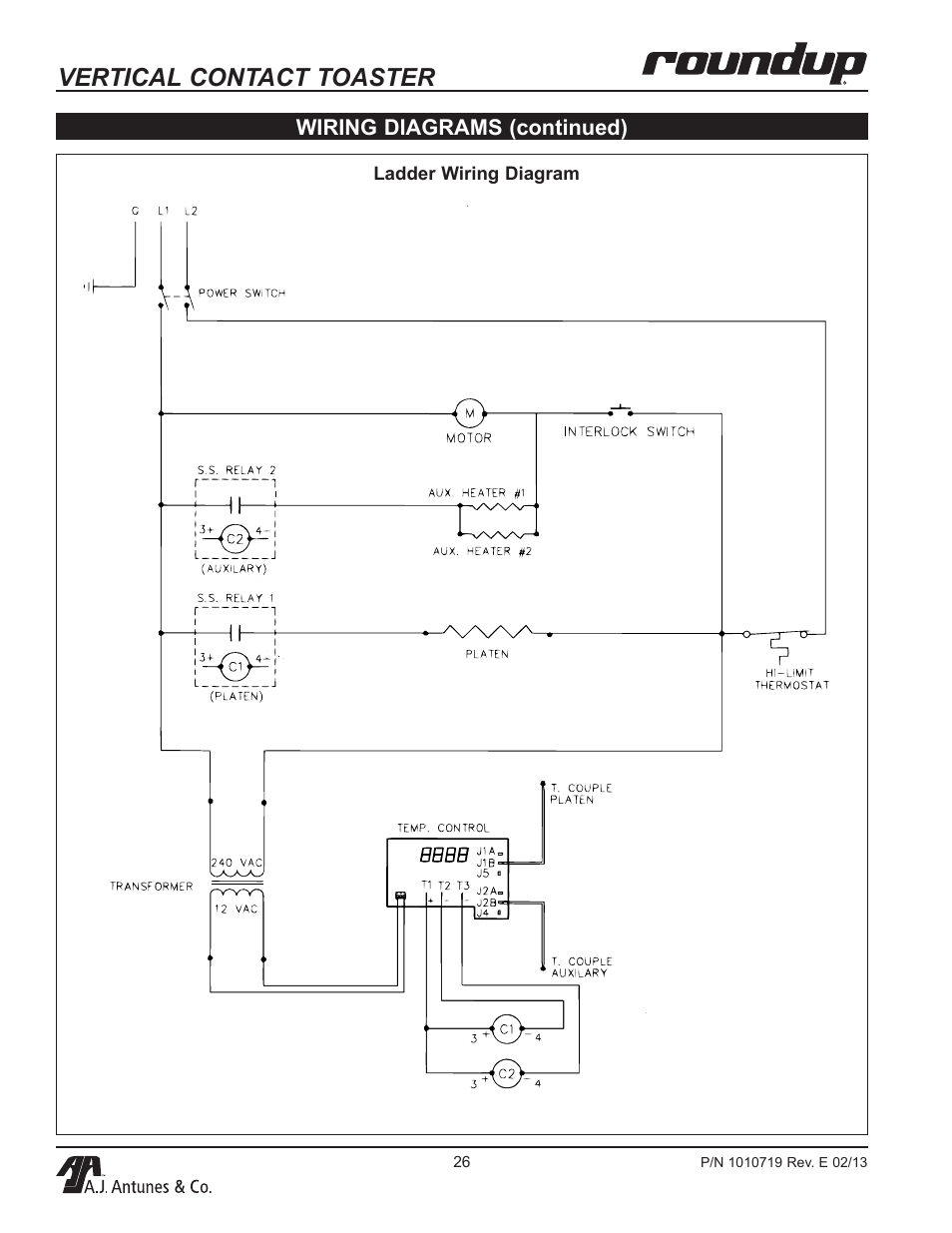 Vertical contact toaster | A.J. Antunes & Co VCT-20 9200552 User Manual | Page 26 / 36