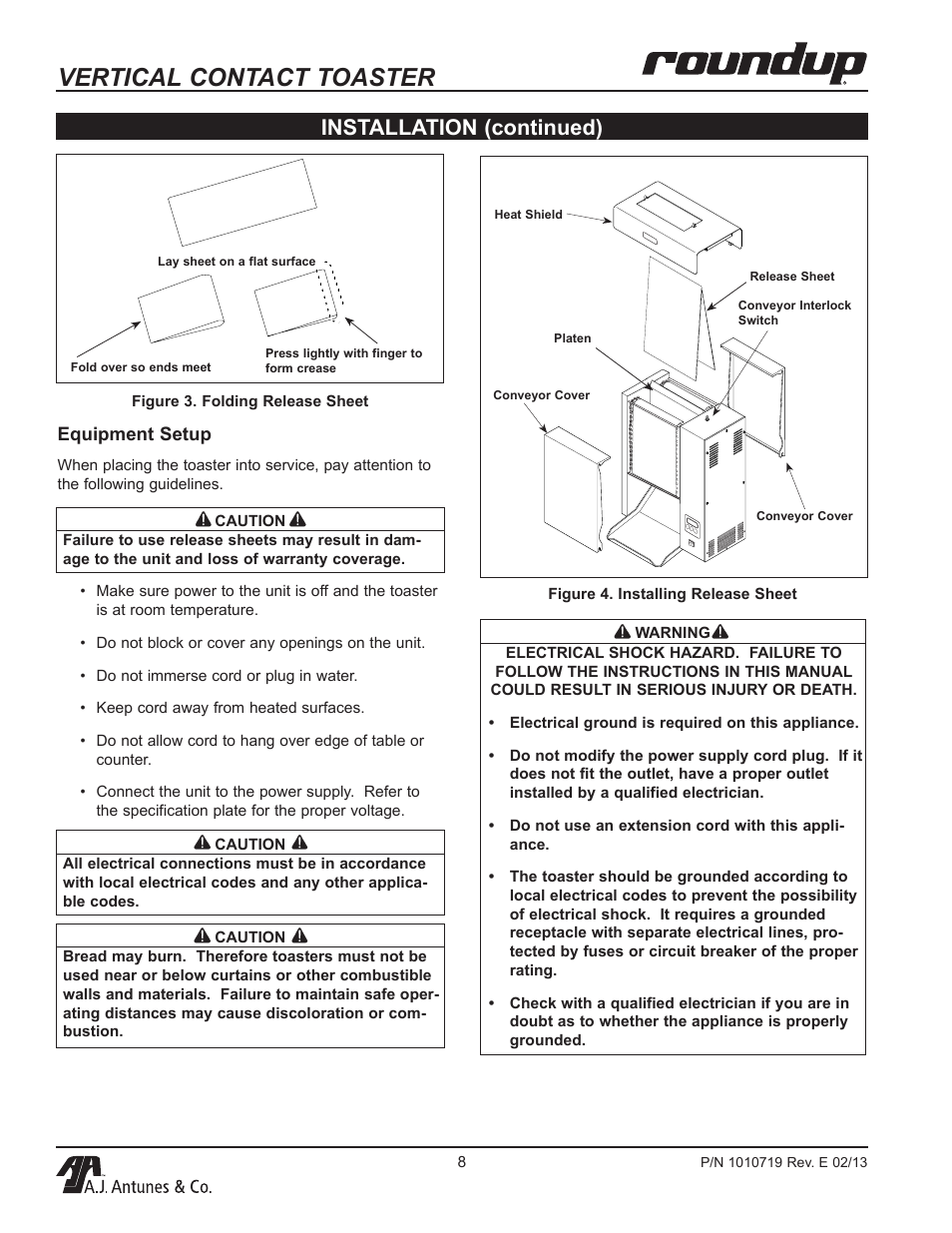 Vertical contact toaster, Installation (continued) | A.J. Antunes & Co VCT-20 9200552 User Manual | Page 8 / 36