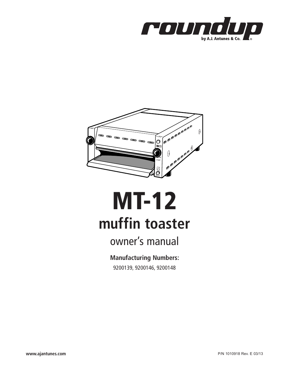 A.J. Antunes & Co MT-12 9200148 User Manual | 16 pages