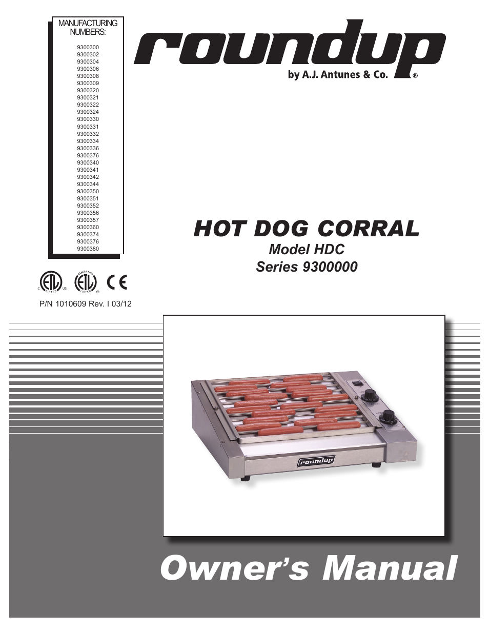 A.J. Antunes & Co HDC-50A 9300360 User Manual | 20 pages