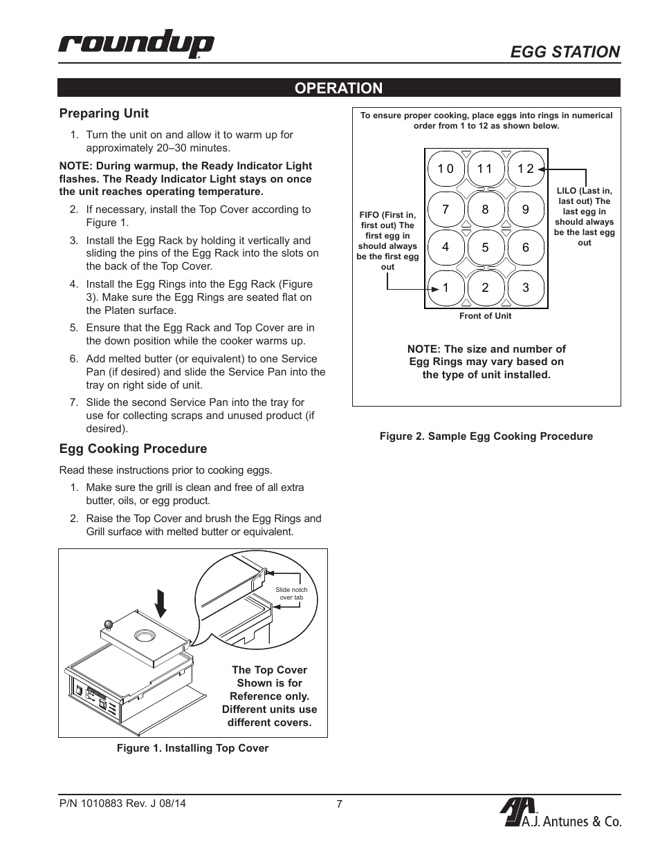 Egg station, Operation | A.J. Antunes & Co ES-1200 9300534 User Manual | Page 7 / 20