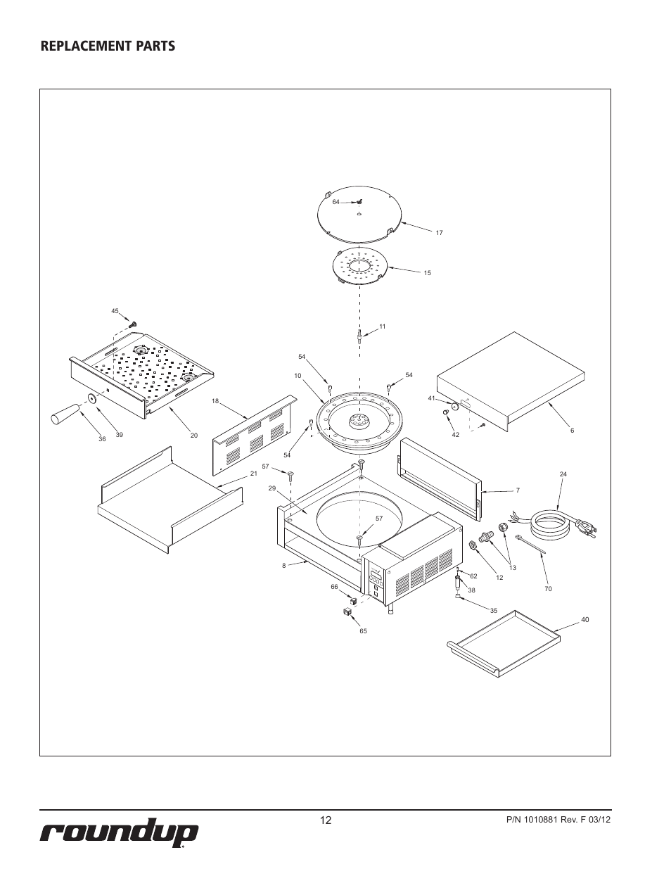 Replacement parts | A.J. Antunes & Co MS-150 9100429 User Manual | Page 12 / 16