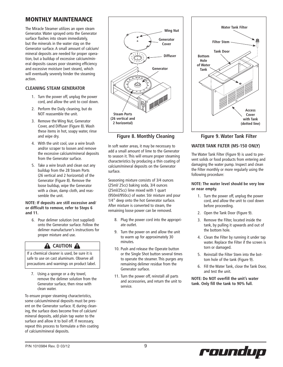 Monthly maintenance | A.J. Antunes & Co MS-250 9100439 User Manual | Page 9 / 20