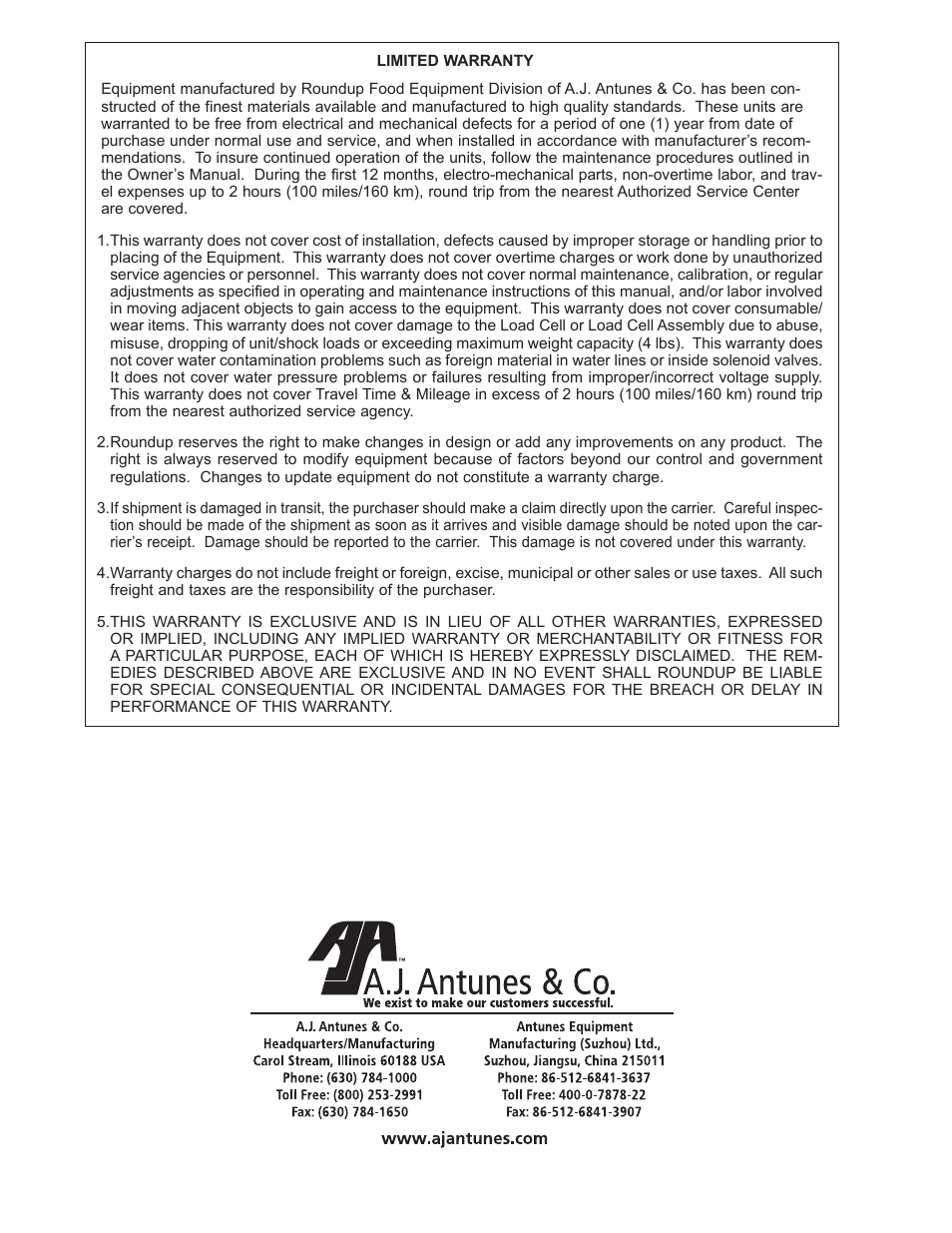 A.J. Antunes & Co MS-255 9100468 User Manual | Page 24 / 24