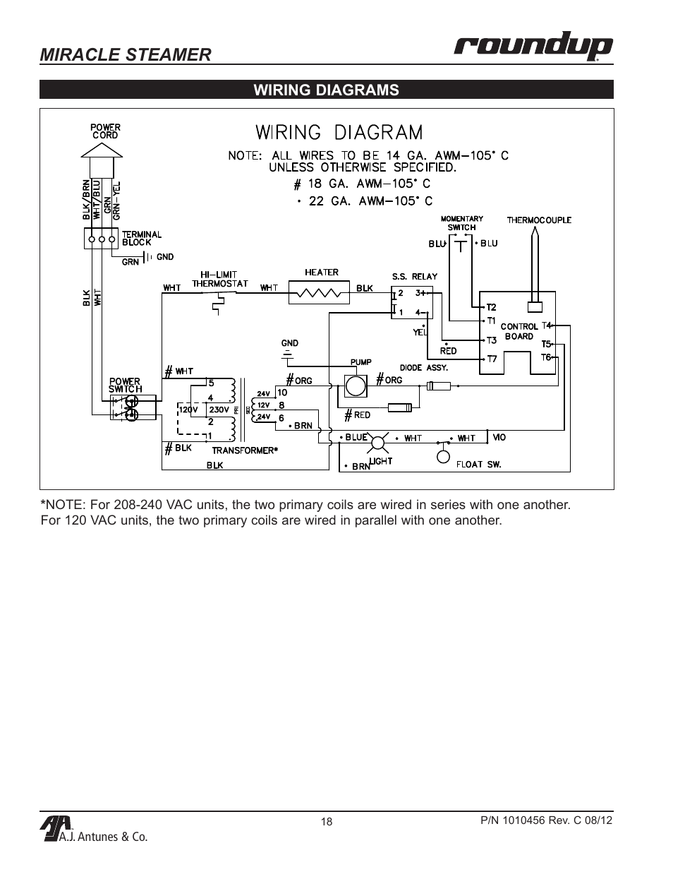Miracle steamer | A.J. Antunes & Co MS-355 9100486 User Manual | Page 18 / 20