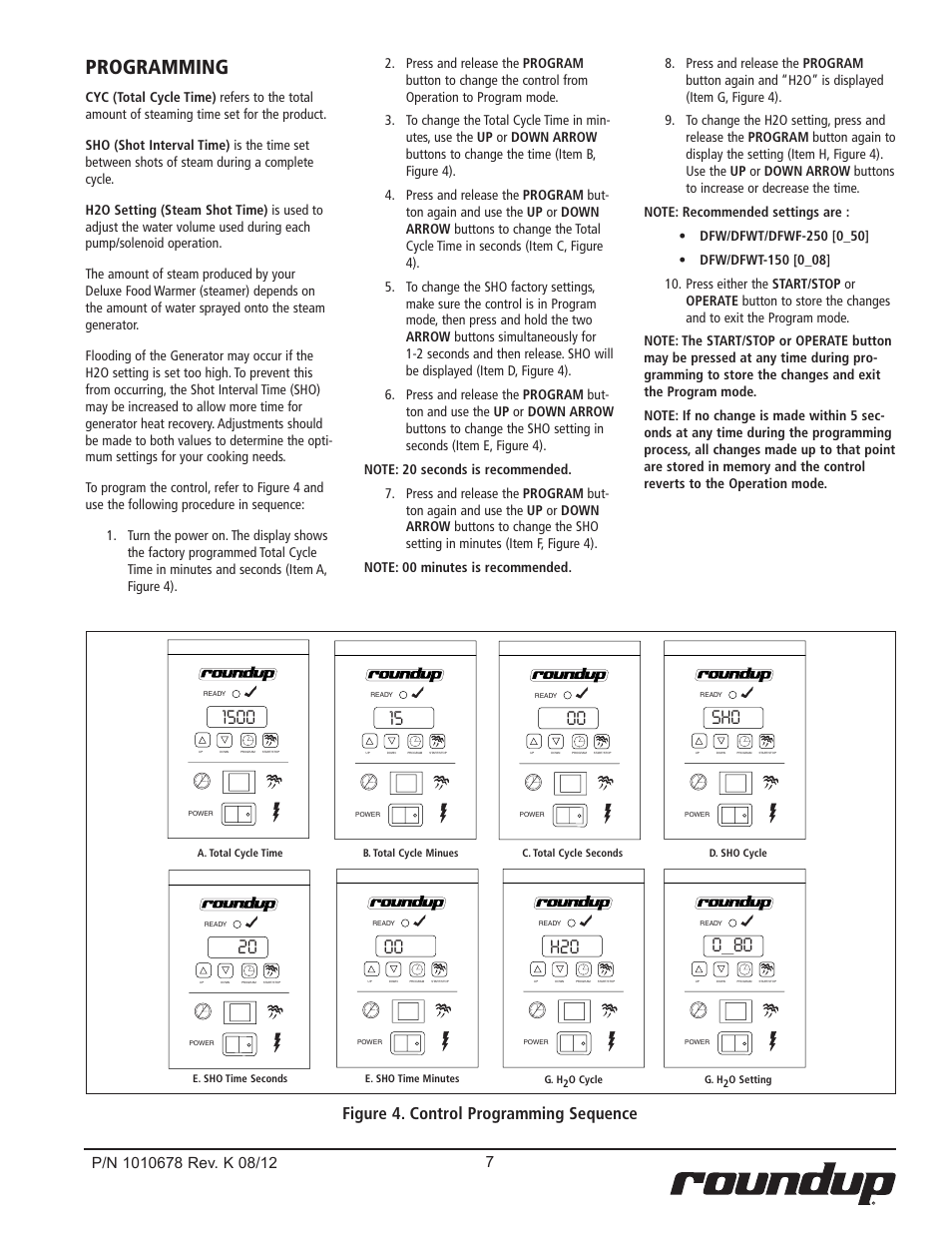 Programming, Figure 4. control programming sequence | A.J. Antunes & Co DFWF-250 9100156 User Manual | Page 7 / 24