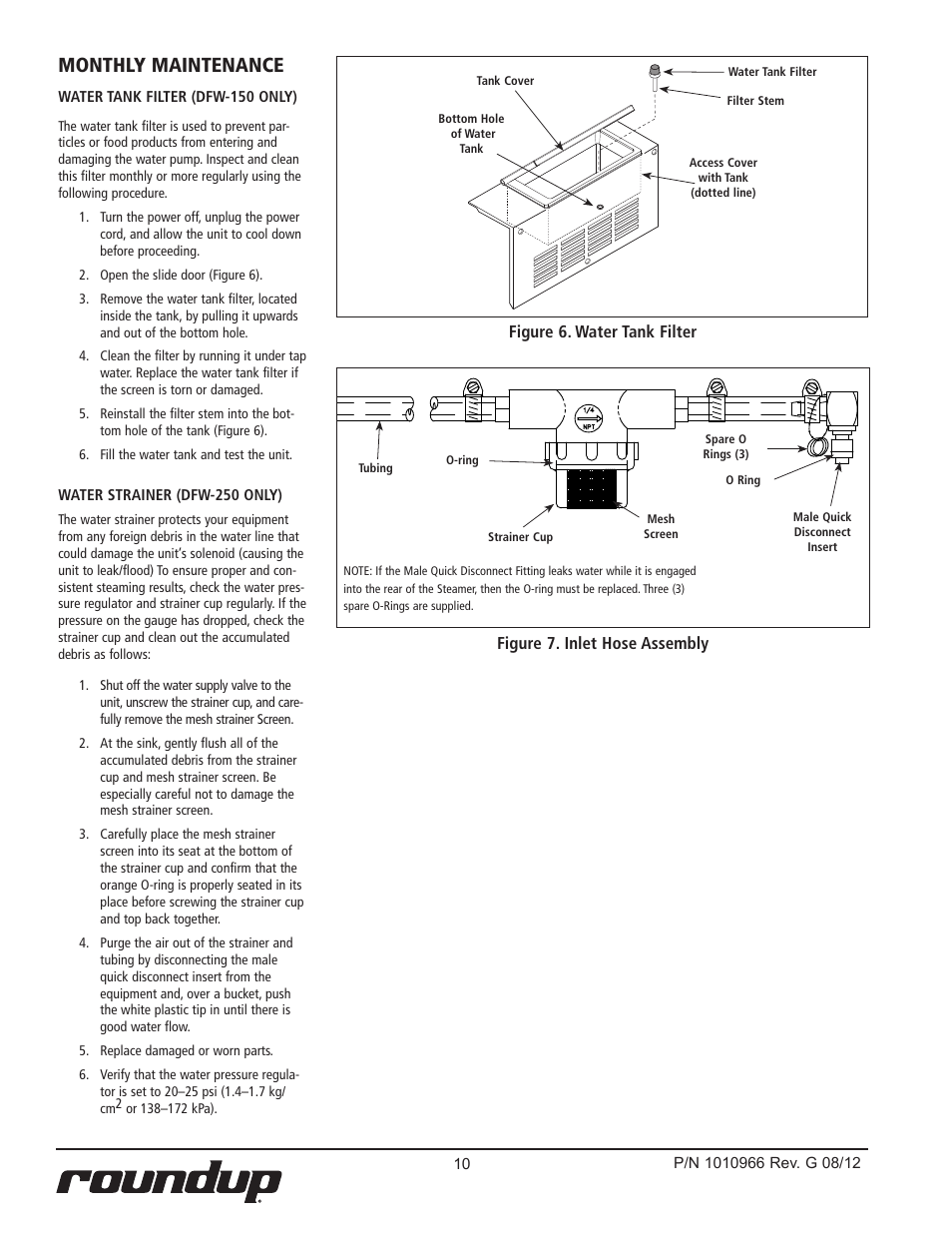 Monthly maintenance | A.J. Antunes & Co DFW-150 9100805 User Manual | Page 10 / 20