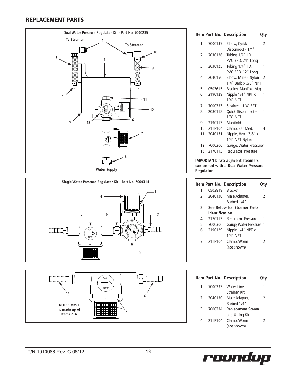 Replacement parts | A.J. Antunes & Co DFW-150 9100805 User Manual | Page 13 / 20