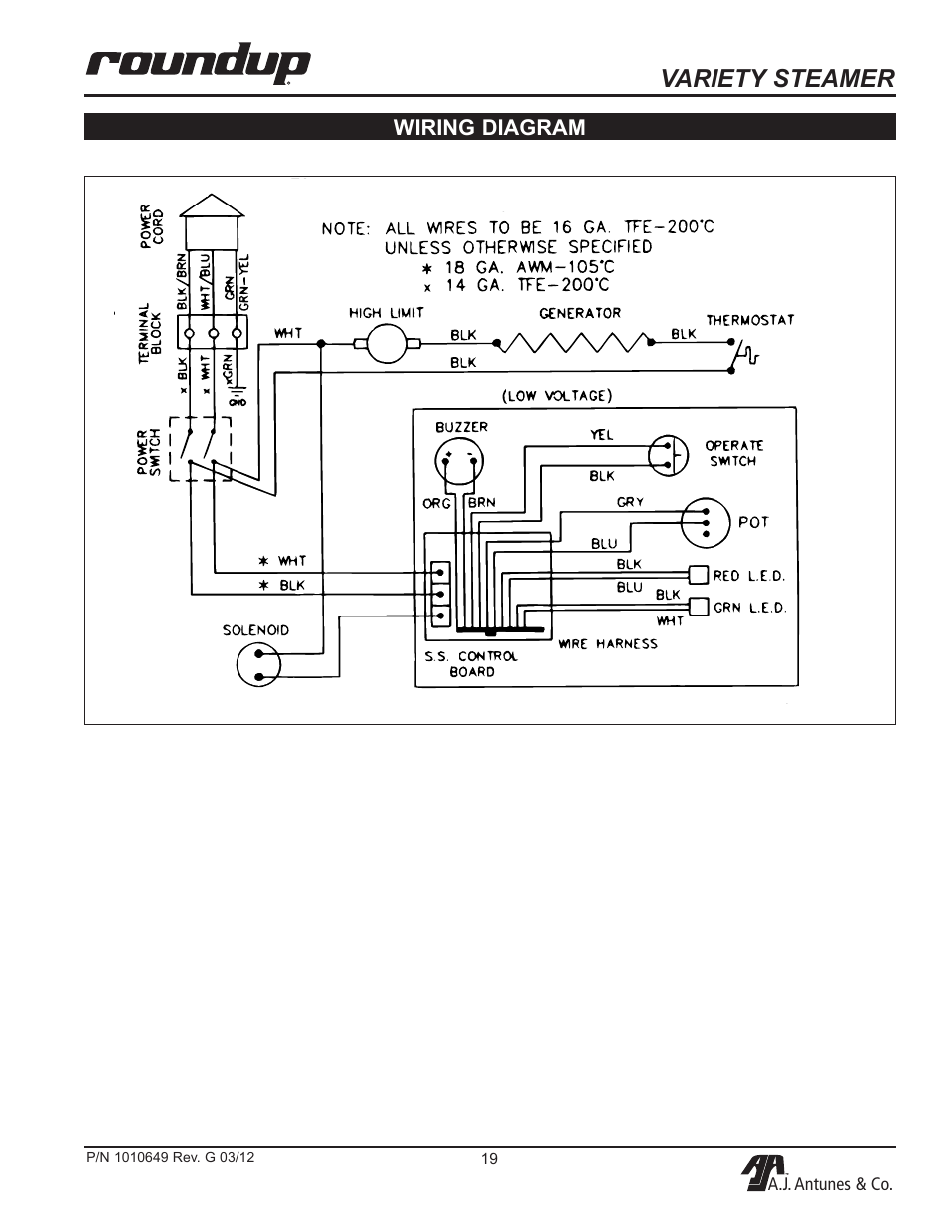 Variety steamer | A.J. Antunes & Co VS-200ADB 9100230 User Manual | Page 19 / 20