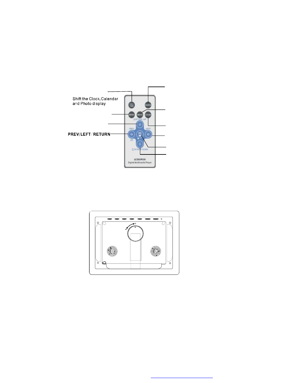 Positioning your frame, Remote control | Audiovox DPF800 User Manual | Page 4 / 19