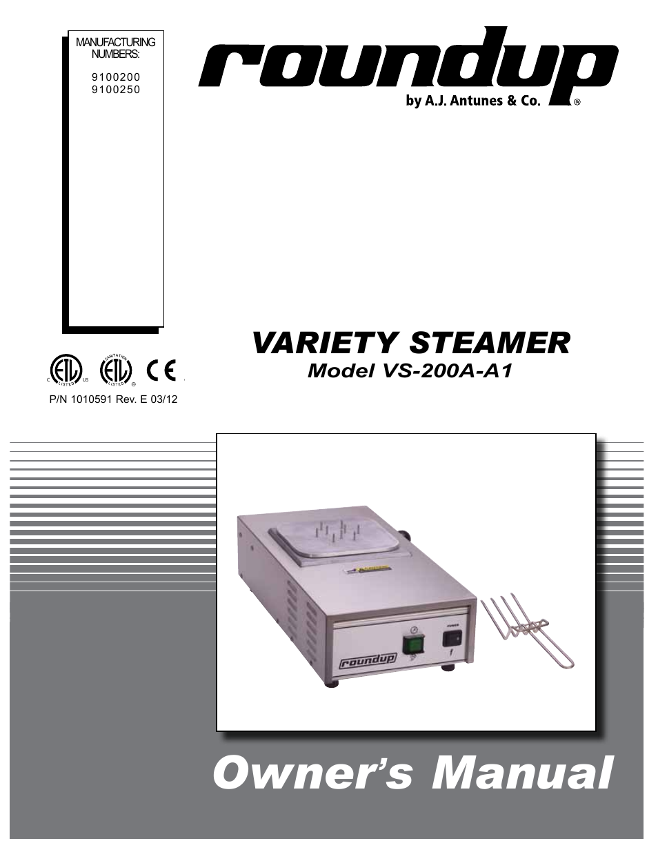 A.J. Antunes & Co VS-200A-A1 9100250 User Manual | 16 pages