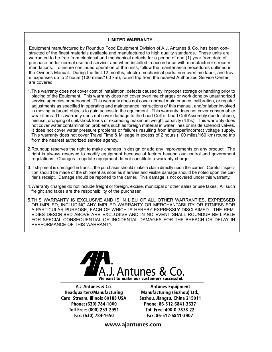 A.J. Antunes & Co VS-200A-A1 9100250 User Manual | Page 16 / 16